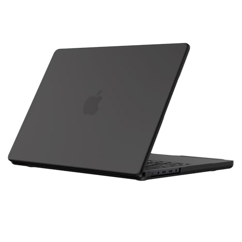 EooCoo Cover compatibile con MacBook Pro 16 Pollici 2026 2024 2023 2021 Pro Max M5 M4 M3 M2 M1 A3186 A3403 A2991 A2780 A2485 con Touch ID, Custodia Rigido in per Mac Pro 16' - Nero Opaco Traslucido