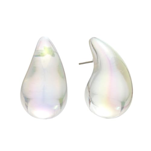 Chunky Acrylic Hoop Earrings, Lightweight Waterdrop Hoops Earrings, Hypoallergenic Trendy Jewelry for Women