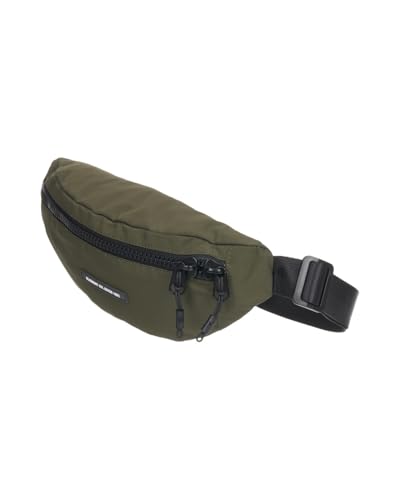 Riñonera pequeña con correa ajustable y compartimento compacto unisex verde 2