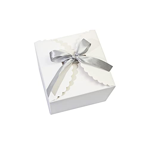 WEWILUCK Small White Gift Boxes with Lids, 10 Party Favor Boxes, 4.75 Inch