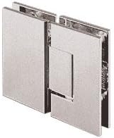 CRL Geneva 180 Series Brushed Nickel 180º Glass-to-Glass Standard Hinge
