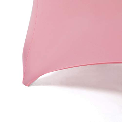 Image of Peomeise 6FT Spandex Table Cover Rectangular Stretch Spandex Tablecloth (Pink,6FT)
