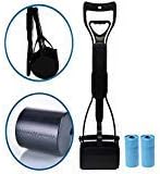 Pooper Scooper for Pet Waste,Best Long Handle Jaw Clamp Scooper, Great in Grass, Gravel, Snow, Dirt, Cement (Black)