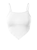 Design by Olivia Women's Plain Stretchy Asymmetric Tie Knob Open Back Bandana Crop Top Shirt- Made...