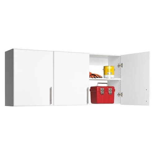 Prepac Elite 54' Wall Cabinet, White Storage Cabinet with 2 Adjustable Shelves, Storage for Pantry, Kitchen and Bathroom 12' D x 54' W x 24' H