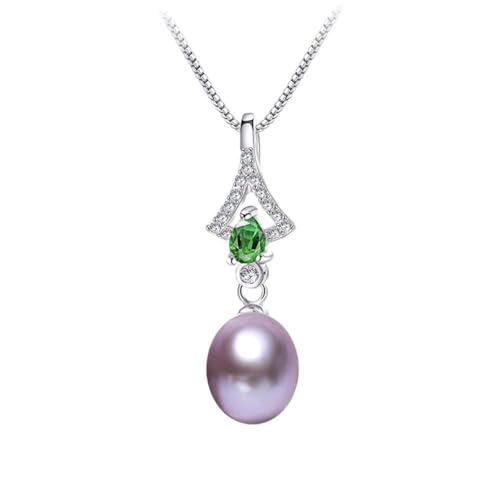 Collier en zircon vert et perles d'eau douce, le cadeau idéal pour elle