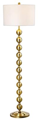 SAFAVIEH Lighting Collection Reflections Modern Farmhouse Stacked Ball Brass 59-inch Living Room Bedroom Home Office Standing Floor Lamp (LED Bulb Included)
