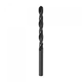 sourcing map 6542 Haute Vitesse Acier Droit Tige Foret Hélicoïdal, Entièrement Rectifié Noir Oxyde Forets 6.9mm Foret Diamètre 107mm Total Longueur 1 Pcs