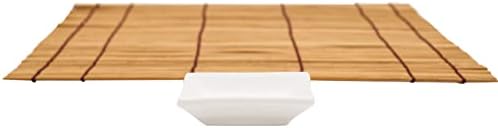 EXZACT Sushi Plate Set 10pcs - 2 x Sushi Plates, 2 x Dip Bowls, 2 x Bamboo Placemats, 2 x Bamboo Chopsticks Rests, 2 Pairs of Chopsticks  Highquality Porcelain  Beautifully Presented in Gift Box