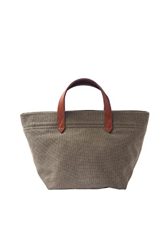 Sac fourre-tout en toile Hannah Bazaar vert kaki taille medium pour femme
