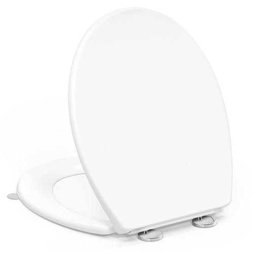 YEAUPE PRO Abattant WC Universel Forme O avec Frein de Chute, Lunette de Toilette Blanche...