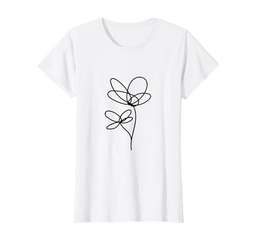 Flower White Tshirt Tee Shirts Womens Graphic Tee White T-Shirt