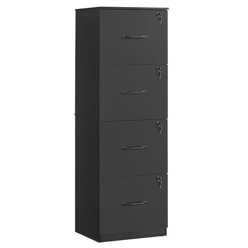 Image of VASAGLE 4 Drawer File Cabinet with Locks, for A4, Letter Sized Documents