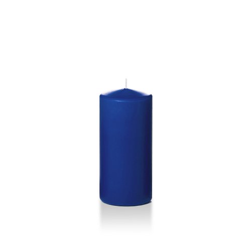 yummi Case of 12 3" x 6" Royal Blue Round Pillar Candles