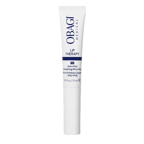 Obagi Lip Therapy AHA+PHA Smoothing Micro-Peel with Hyaluronic Acid – Overnight Mask Treatment Exfoliates, Plumps & Moisturizes Dry Lips for a Fuller, Smoother, More Youthful Appearance – .5 oz