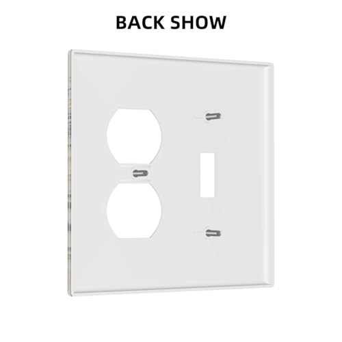 Decorative Outlet Covers Rustic Big Flowers Abstract Floral 2 Gang Wall Plate Cover Single Toggle Duplex Combo Two Switch Light Switch Cover Plate Jumbo Dual GFCI Faceplate