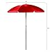 PICNIC TIME 5.5 Ft Portable Beach Umbrella, Lightweight UV Protection Sunshade with Tilt Pole & Carry Bag, Outdoor Canopy Umbrella for Beach, Sand, Pool, Patio, Camping, Travel, or Backyard Shade, (Red)