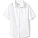 Lands' End Uniform Girls Piped Broadcloth Peter Pan Blouse White/Rich Red Kids 7