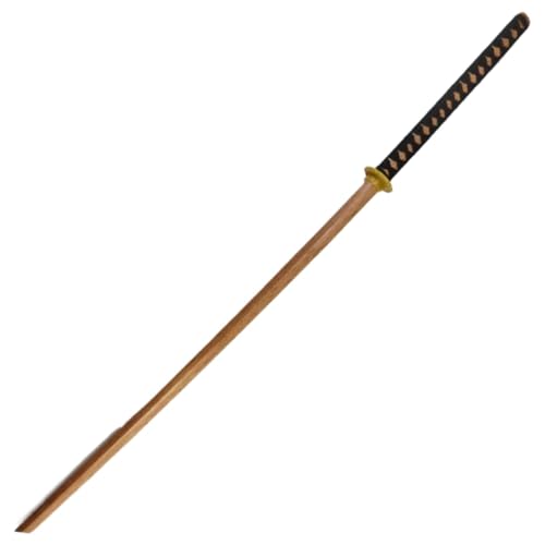 素振り用木刀 140cm 鉄木製 居合刀 練習用 日本刀型 木剣 太刀 模造刀 刀剣 武道 素振り 稽古 コスプレ (Natural wood tone, 140cm)