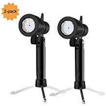 PAVLIT Portable Photography Studio Lighting Kit Warm and White Light Color for Table Top with Light Stand Tripod, Studio Tent Light with 3 Lighting Mode, 24 LED Lighting Beads (2 Pack)