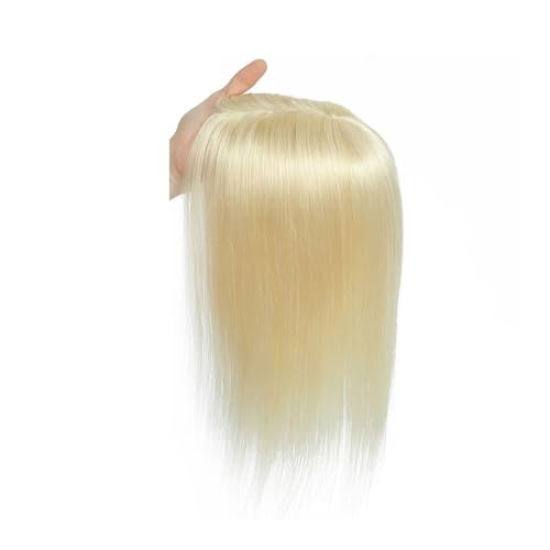 Adornos de cabello humano for mujeres con flequillo, base transpirable de 12x13 cm con 3 clips antideslizantes postizos for adelgazar el cabello Wiglets(Blonde,12inch)