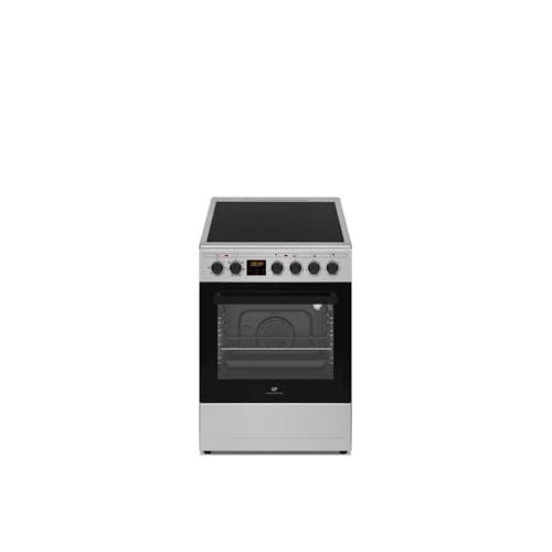 Cuisiniere vitrocéramique CONTINENTAL EDISON CECV50FCS - 4 feux - L49.5 x H82.7 xP58 cm- Silver