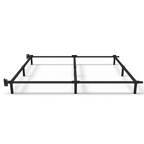 Emoda 7 Inch King Bed Frame Base For Box Spring And Mattress, 9 Legs Heavy Duty Metal Bedframe Tool-Free And Easy Assembly, Black #TOP7