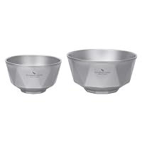 Boundless Voyage Titanium Schale Doppelwandige Reisschalen für Camping, Fitnessstudio, Outdoor Dining - Tragbares Stapelbares Geschirr Küche Metallschale (380/680ml)