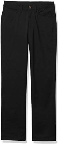 Nautica Pantalón de uniforme escolar con 5 bolsillos y parte delantera plana para niño, Negro, 20