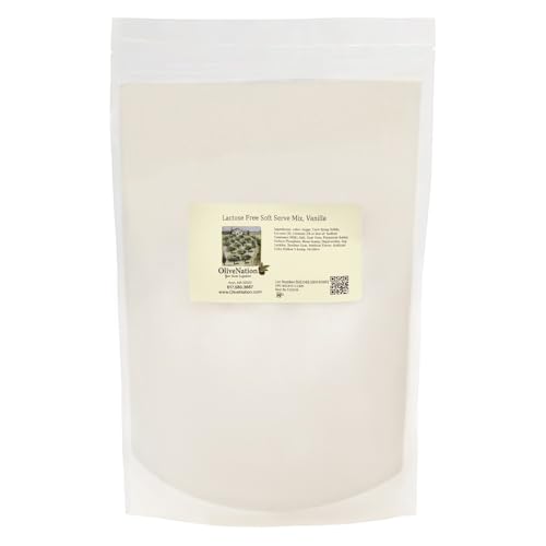 OliveNation Lactose Free Soft Serve Mix, Vanilla - Lactose Free Vanilla Powdered Mix For Home & Commercial Soft Serve Ice Cream Machine Frozen Desserts, Shakes, Floats, Beverages (16.00oz)