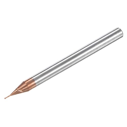Image of uxcell Square Nose End Mill, 0.5mm Solid Carbide AlTiSin Coated Long Reach CNC Router Bits 2 Flutes Milling Cutter with Extended Neck, 3mm Cutting Length 4mm Shank