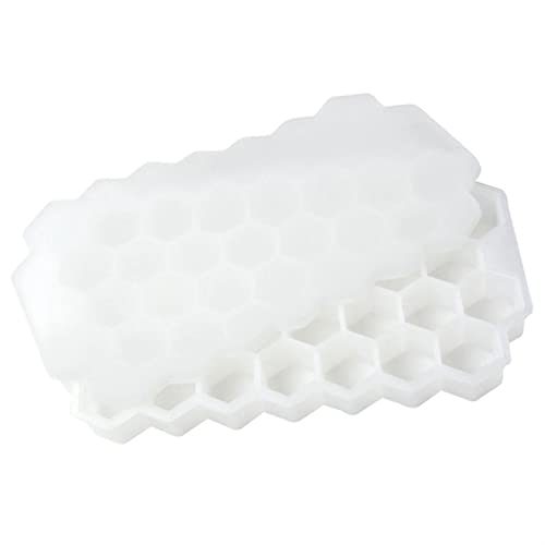 Molde de cubo de hielo de silicona Non-palo de panal Cubo de hielo Bandejas con tapas extraíbles Gel de sílice Molde de cubo de hielo 37-red Cubo Bricolaje Maquina de hielo para cocina ( Color : Clear