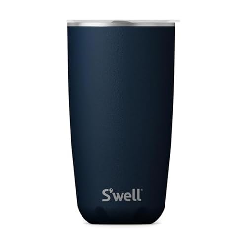 S'well Stainless Steel Tumbler with Clear Slide-Open Lid - 18 Fl Oz - Azurite - Triple-Layered Vacuum-Insulated Containers Keeps Drinks Cold for 12 Hours and Hot for 4 Hours - BPA-Free Water Bottle