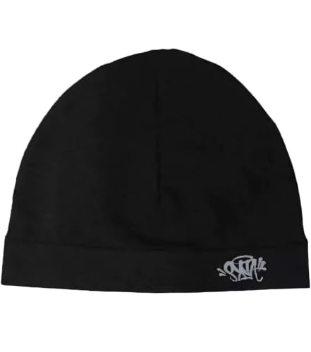 Syna World Skull Cap Central CEE Beanie Laufmütze schwarz atmungsaktiv Winddicht Strickware Skully für alle Jahreszeiten synaworld