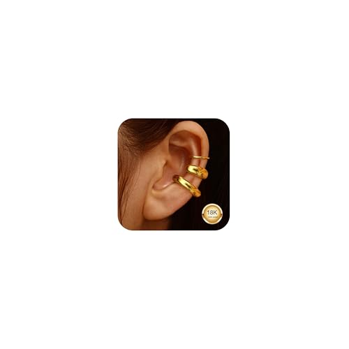 JeweBella Ear Cuff Orecchini Senza Buco Donna Chunky Earcuff Set