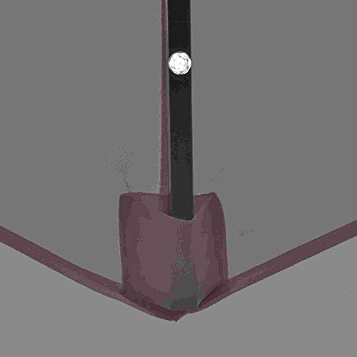 Outsunny Ombrellone Da Giardino Inclinabile Ø265 Cm Con 32 Luci Led Solari E Manovella, Ombrellone Da Esterno A 8 Stecche, In Acciaio, Poliestere, Per Patio Cortile Balcone Terrazza, Grigio - 9