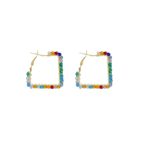 Boucles d'oreilles multicolores en cristal de créateur pour le quotidien