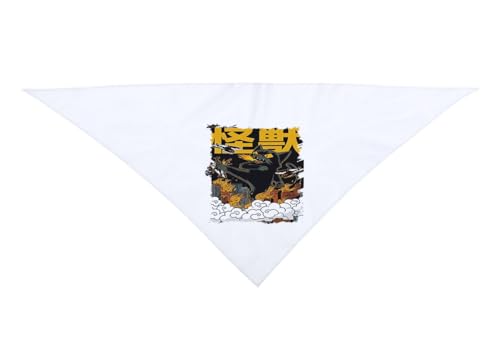MERCHANDMANIA Pack 6 Pañoletas Grandes triangulares suaves antisocial furioso gato monstruo cat zilla peliculas moda cuello fiestas