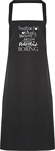 Hippowarehouse Imperfection is beauty, madness is genius and it's better to be absolutely ridiculous than absolutely boring Apron kitchen cooking painting DIY onesize adult