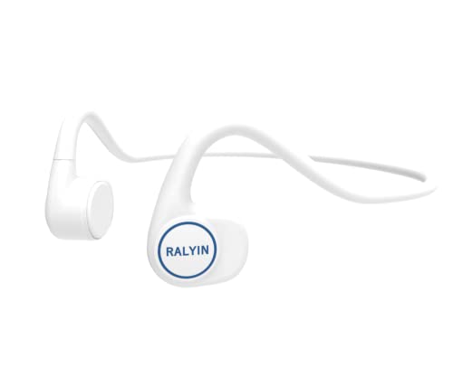 Bone Conduction Headphones Bluetooth, Ralyin Open Ear Headphones Wireless with Music/Game Mode,Touch Control, Sport Earphones for Cycling Running Driving Gym (White)