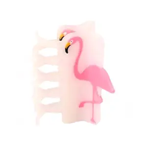 1 Piece Personalized Acetate Novelty Pink and Purple Iridescent Flamingo Hair Claw Clip