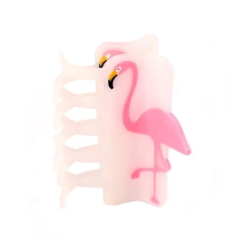 1 Piece Personalized Acetate Novelty Pink and Purple Iridescent Flamingo Hair Claw Clip