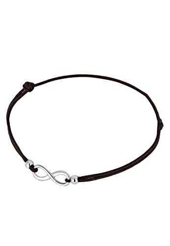 Elli Bracciale Donna Simbolo Dell'infinito Tendenza Con Banda Tessile In Argento Sterling 925 - 2
