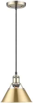 Brushed Bronze & Aged Brass Small Pendant by Golden Lighting