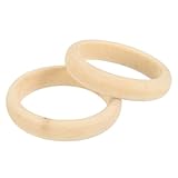 QUARKZMAN 2 Piezas De Brazaletes De Madera, 59 Mm Diámetro Interior Anillos De Madera Redondos Lisos Sin Acabar Color Natural Anillos De Para Macramé DIY Joyería Decoración Del Hogar.
