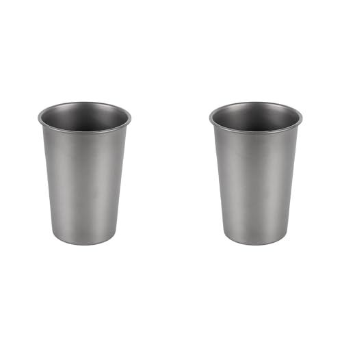 Bloepum 2X Camping Titanium Beer Mug Cup Tourist Tableware Picnic Outdoor Kitchen Equipment Travel Cooking Cookware Hiking 300Ml