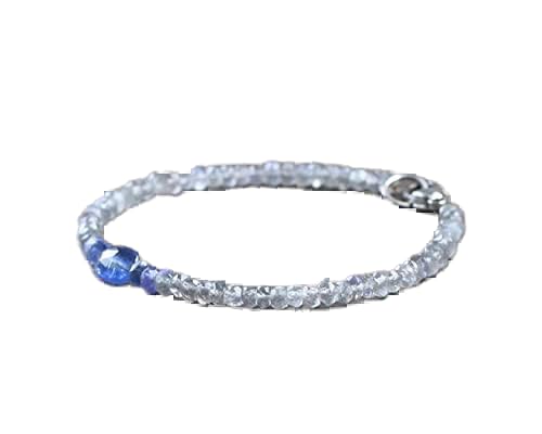 Bracelet labradorite cyanite de qualité supérieure aux reflets facettés précieux LCBR-3963