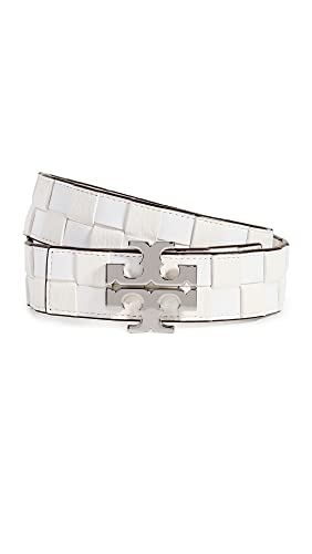 Tory Burch Women's 1.5 Eleanor Woven Belt, Blanc, White, S #TOP11