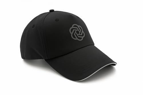 Image of Gildman Classic Baseball Cap, Black with Grey Logo, Polyester Blend, Adjustable Strap, Waterproof, Baseball Cap for Men and Women, Caps Men for All Sports Cap for Men Women Unisex