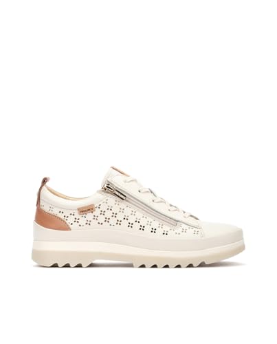 Pikolinos Deportivos en Cuero Vigo para Mujer en Color Blanco